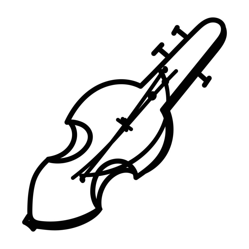 Beautifully crafted doodle icon of sitar vector
