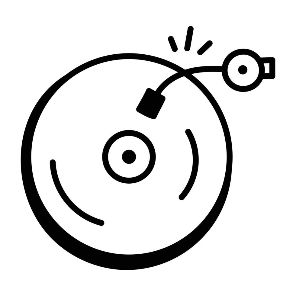Download handy doodle icon of song CD vector