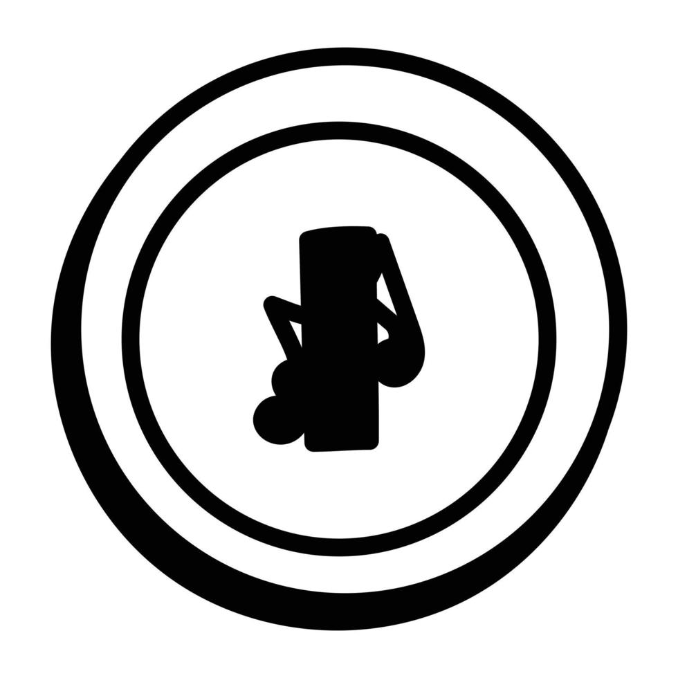 Pause music hand drawn icon with scalability vector