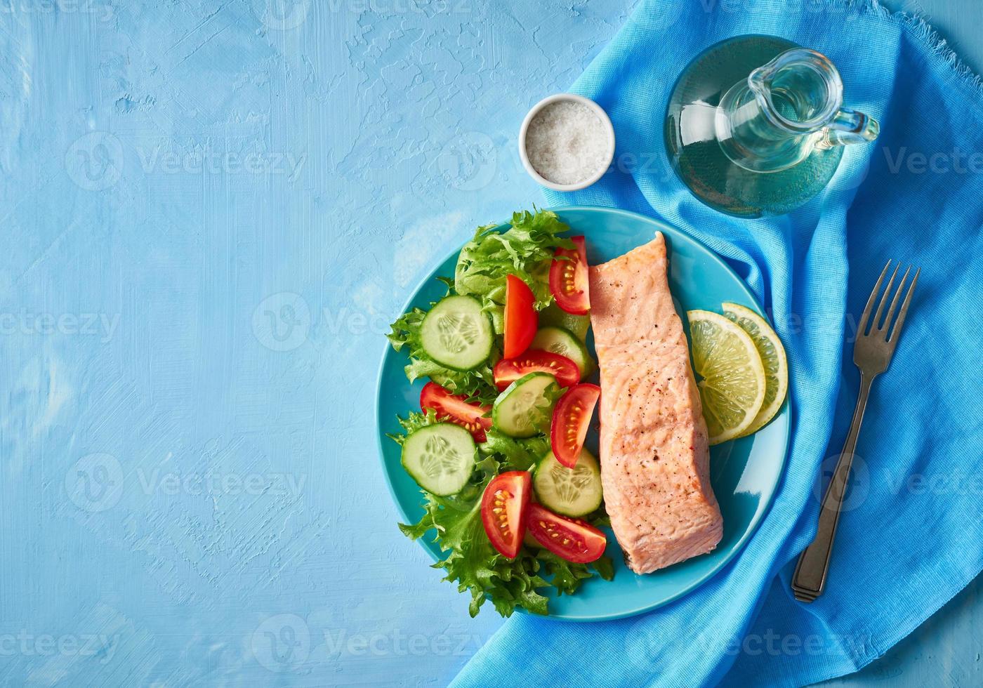 Steam salmon and vegetables, Paleo, keto, fodmap diet. photo