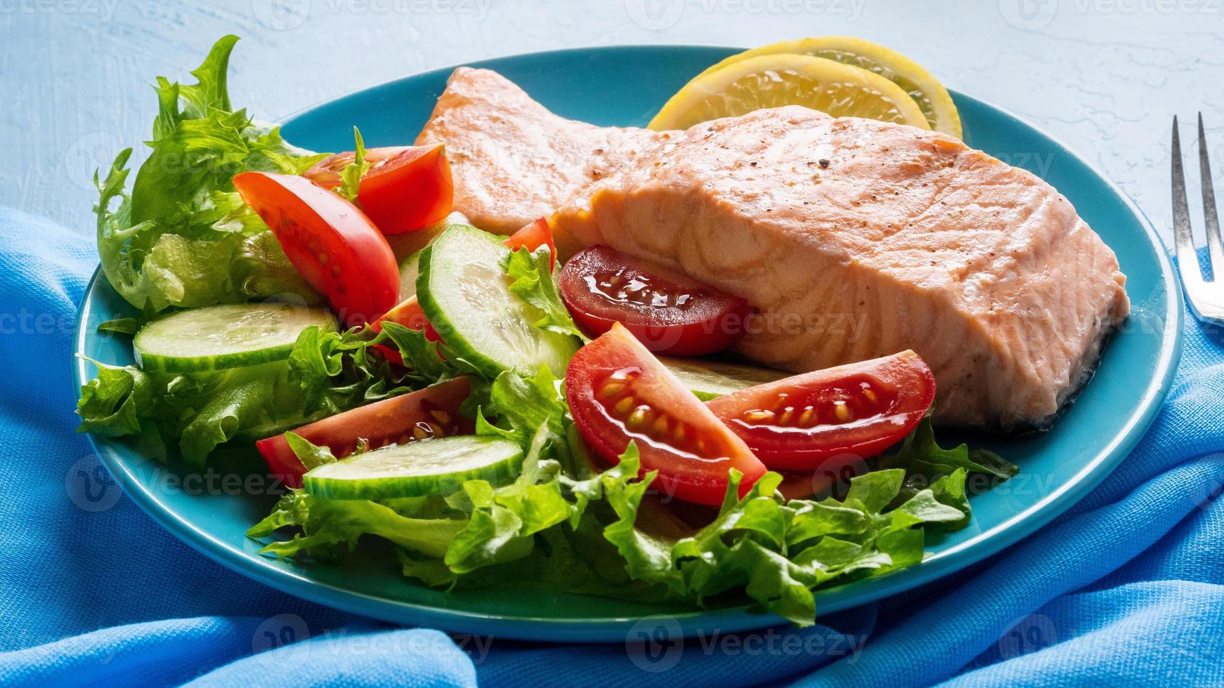 Steam salmon and vegetables, Paleo, keto, fodmap diet. photo