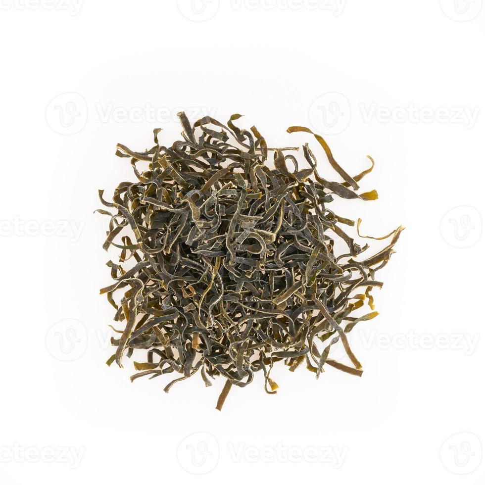 dried alga seaweed isolated on white background, see kale photo