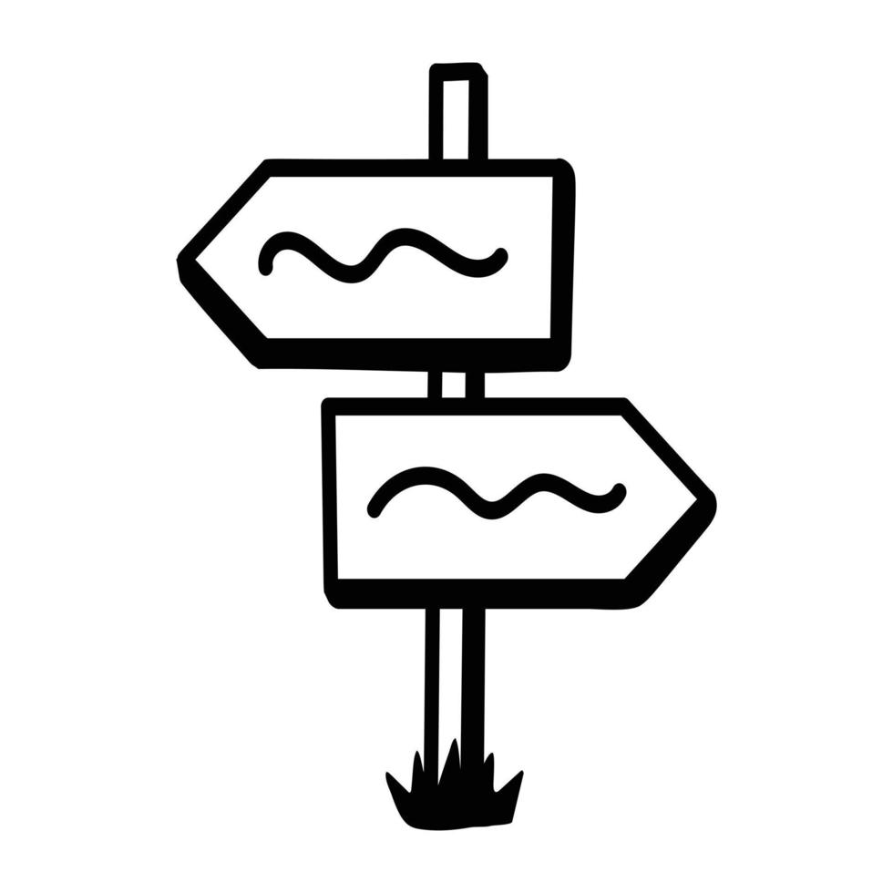 un práctico icono de garabato de poste indicador vector