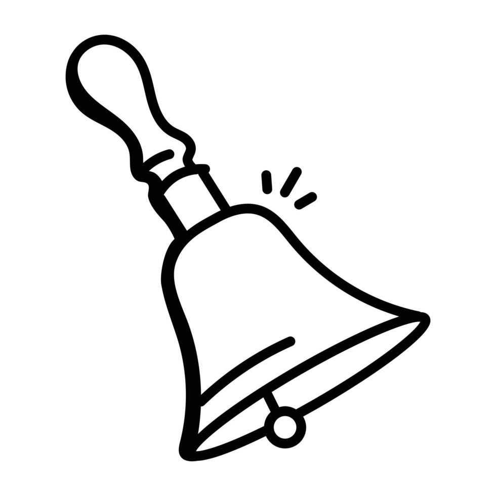 Get this amazing doodle icon of handbell vector