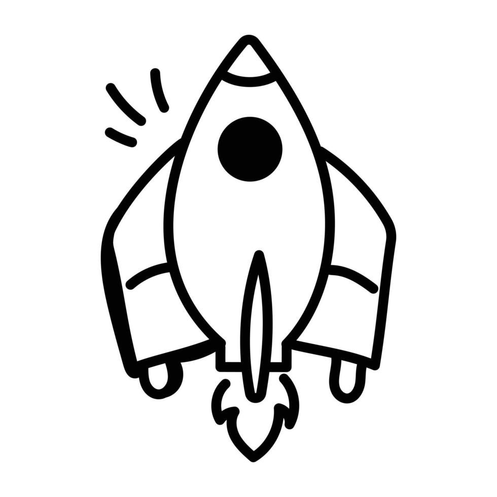 Get this editable hand drawn icon of spacecraft vector