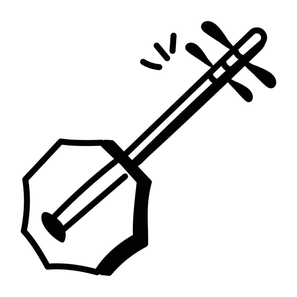 Beautifully crafted doodle icon of sitar vector