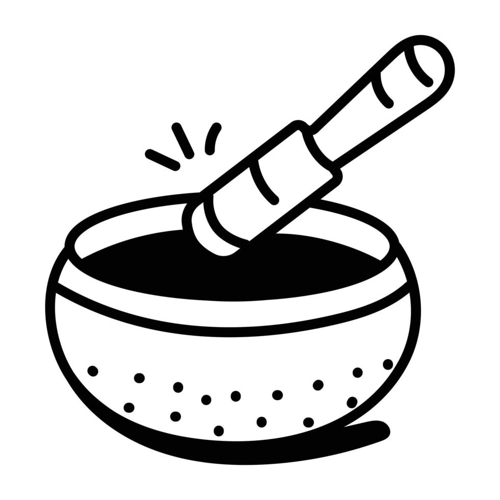 Hand drawn icon of singing bowl vector