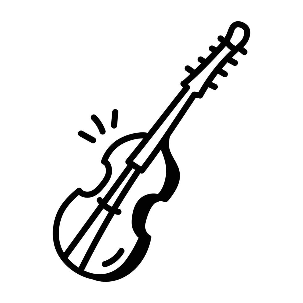 Beautifully crafted doodle icon of sitar vector