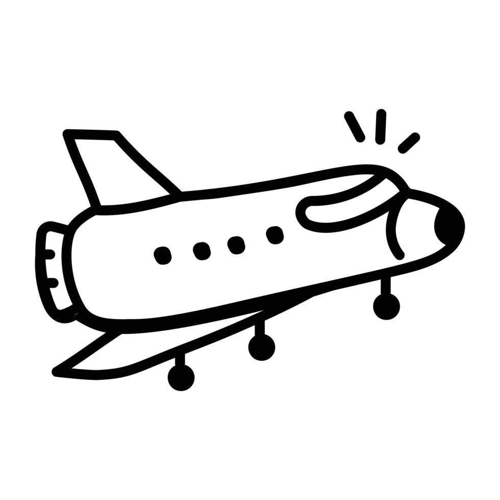 Get this editable hand drawn icon of spacecraft vector