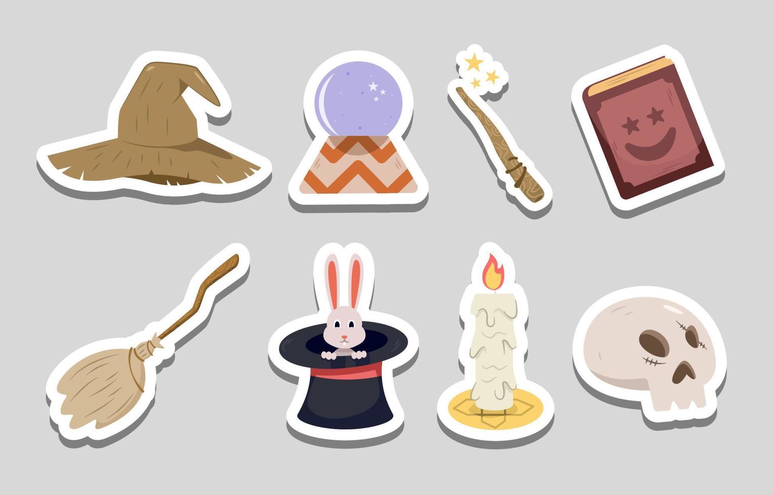 Magical Fantasy Sticker Collection vector