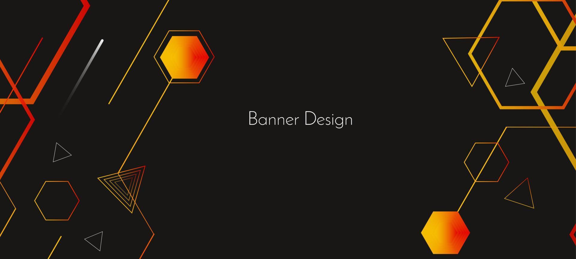 Fondo de banner de diseño de patrón de líneas de elemento de patrón hexagonal geométrico abstracto vector