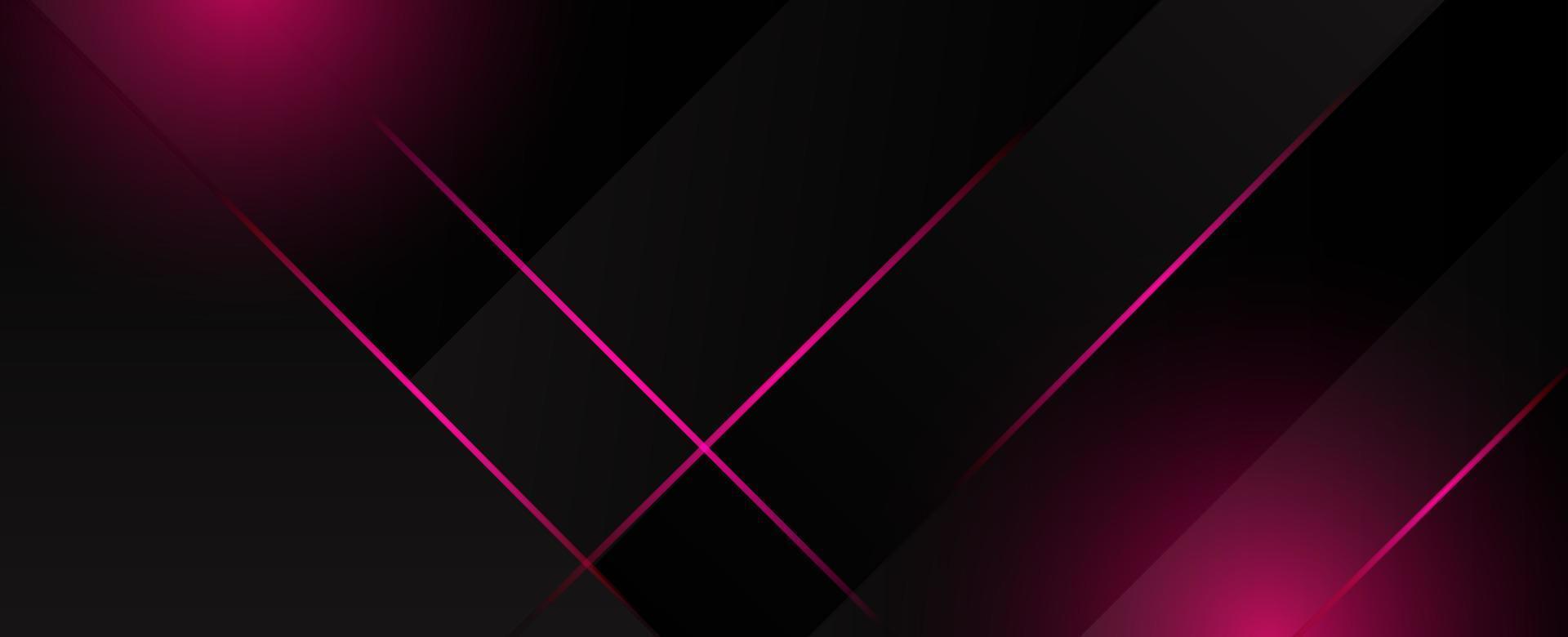 Abstract geometric neon lines dark illustration banner pattern background vector