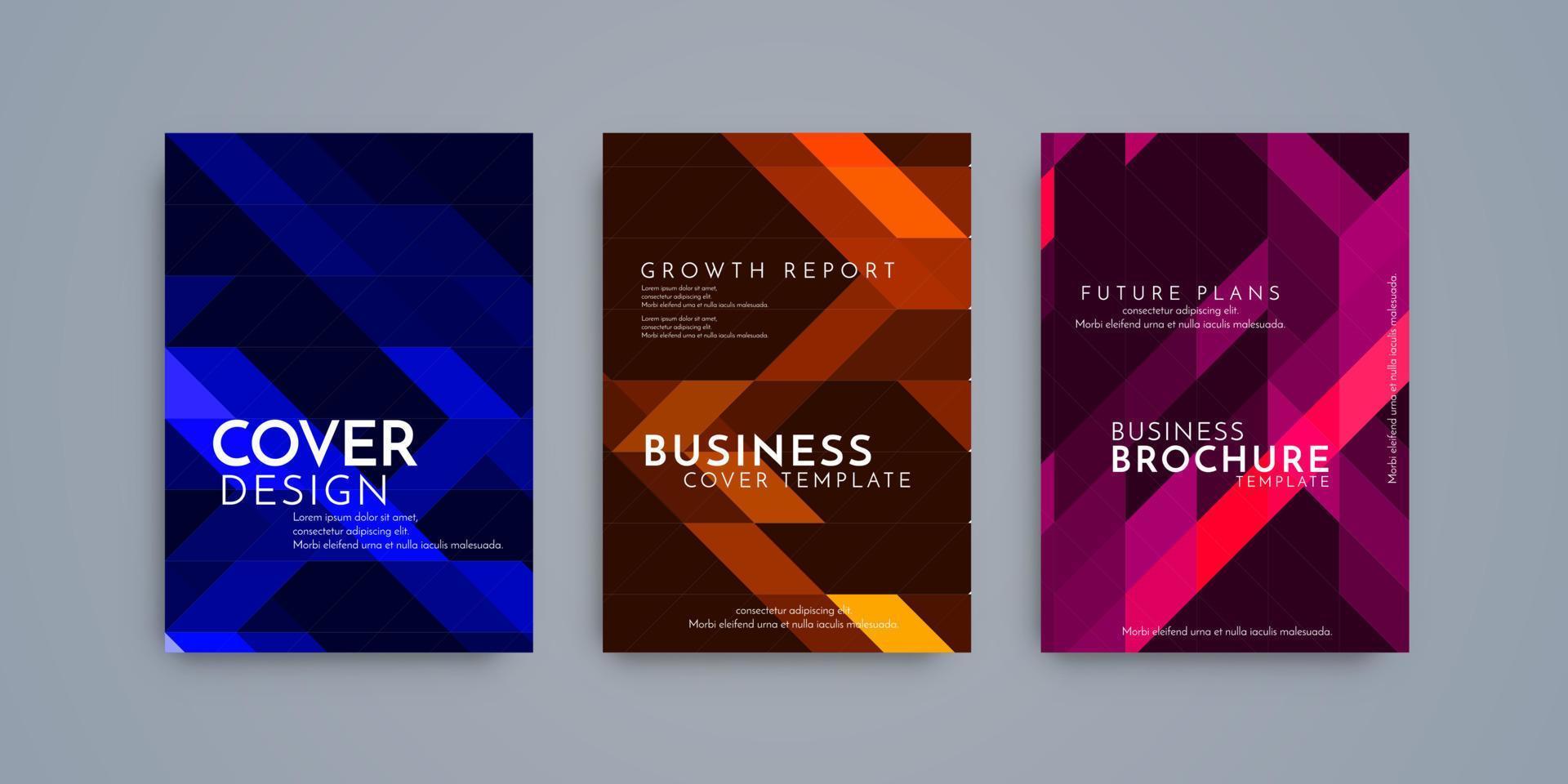 Modern brochure template geometric design set vector