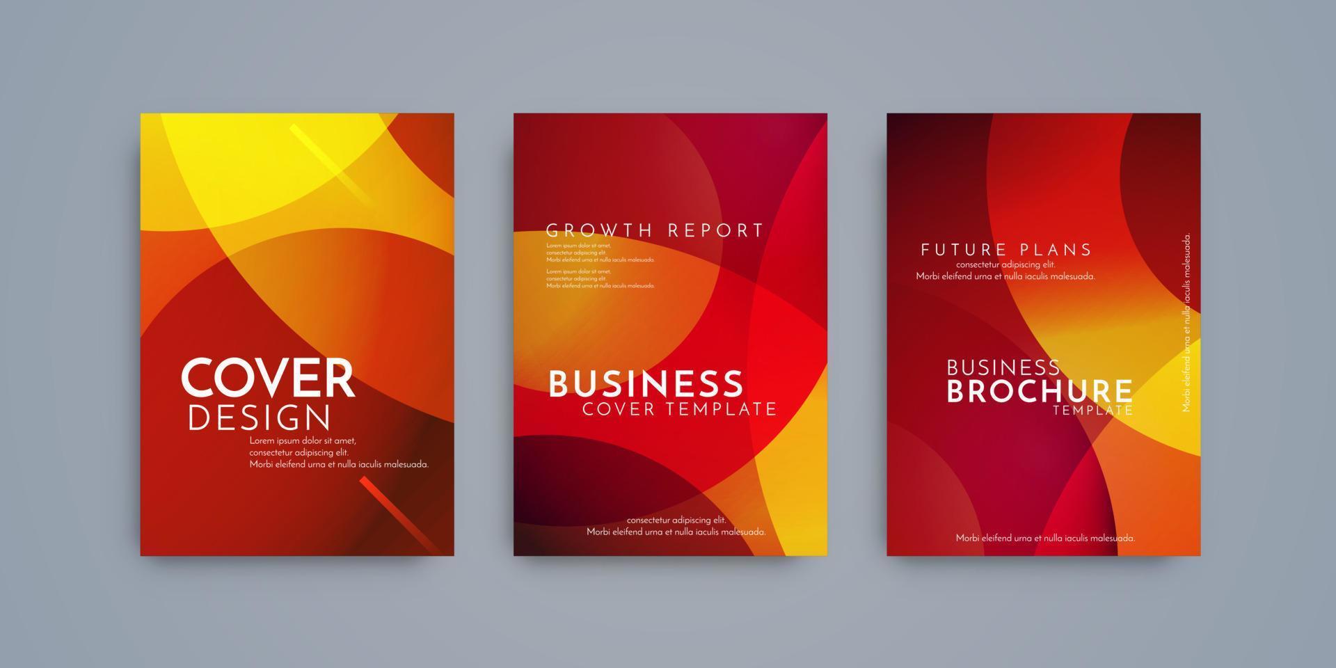Colorful modern gradient covers brochure template set vector