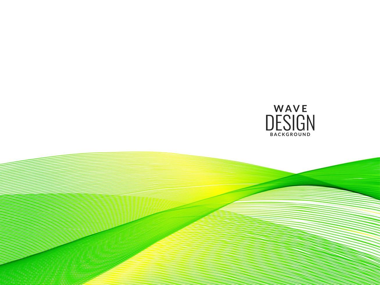 Green flowing stylish wave in white background illustration pattern vector