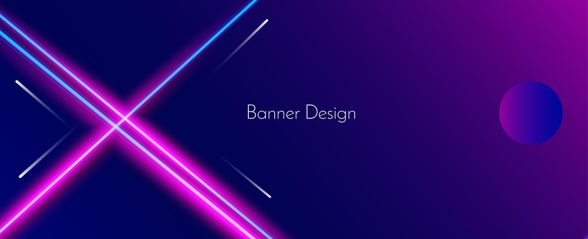 Abstract geometric neon lines illustration banner pattern background vector
