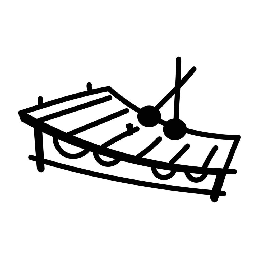 An icon of vibraphone in doodle style vector