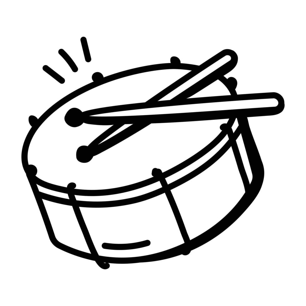 Drum hand drawn icon is scalable and ready to use vector