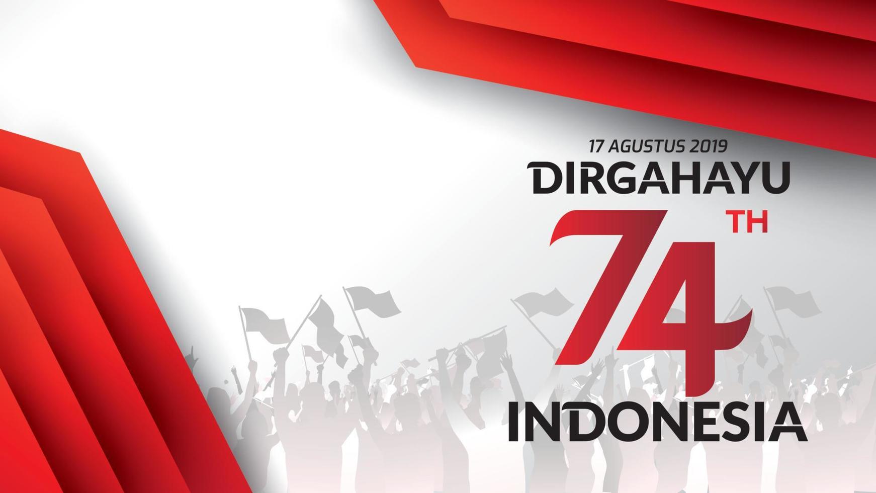 17 August. Indonesia Happy Independence Day greeting card, banner, and texture background logo. - Vector