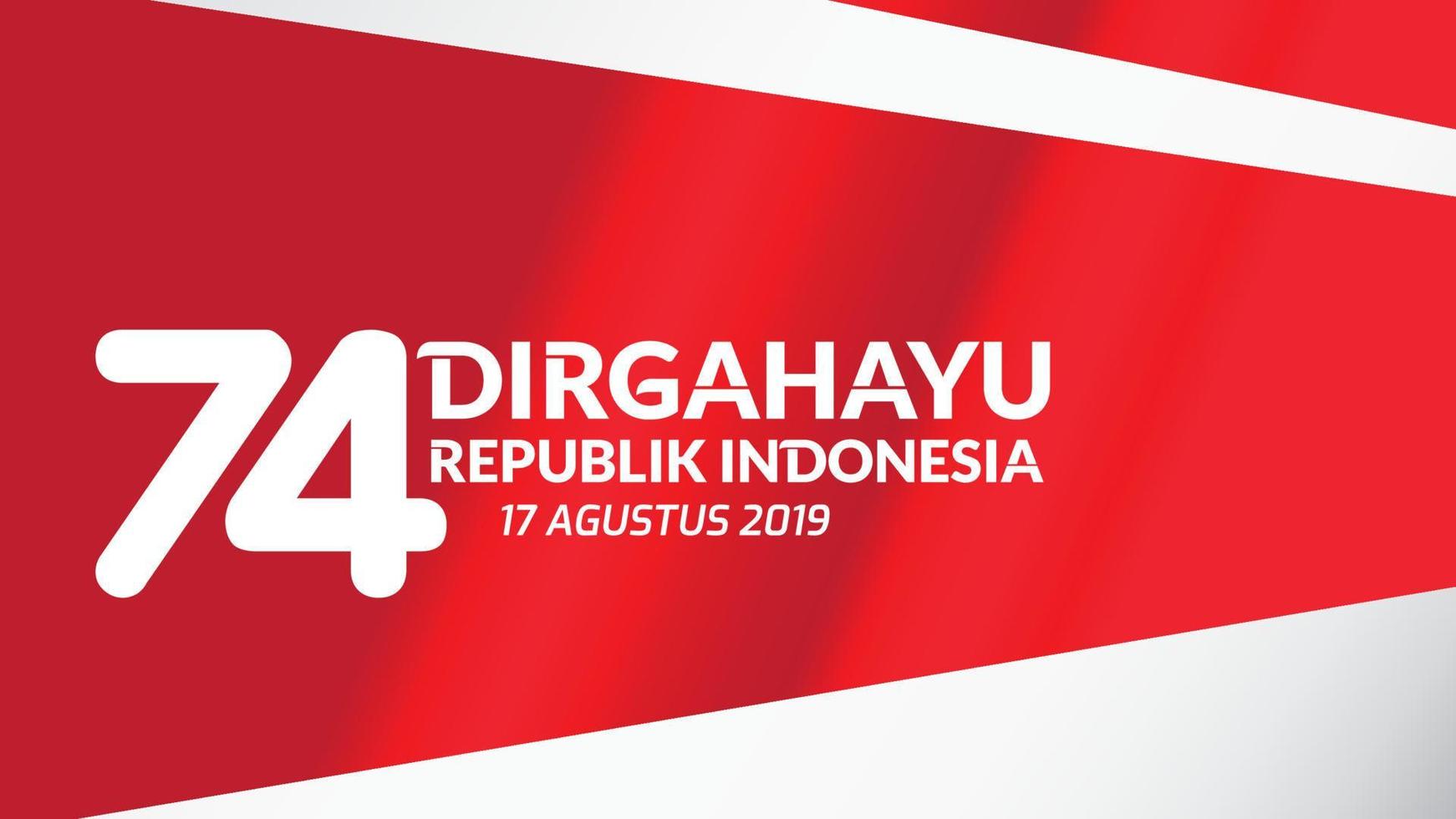 17 August. Indonesia Happy Independence Day greeting card, banner, and texture background logo. - Vector