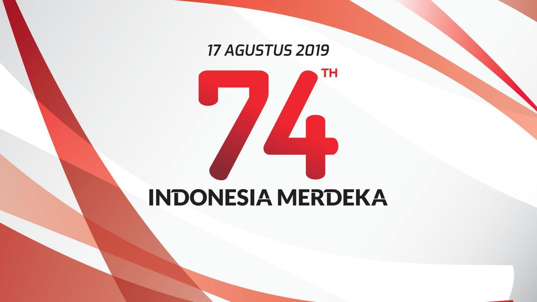 17 August. Indonesia Happy Independence Day greeting card, banner, and texture background logo. - Vector