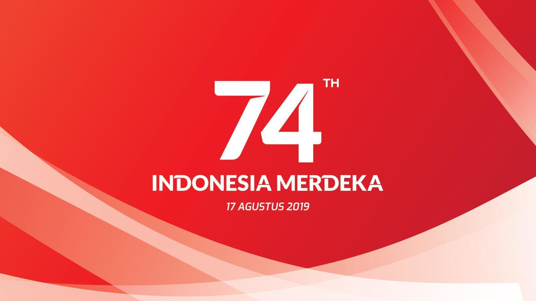17 August. Indonesia Happy Independence Day greeting card, banner, and texture background logo. - Vector