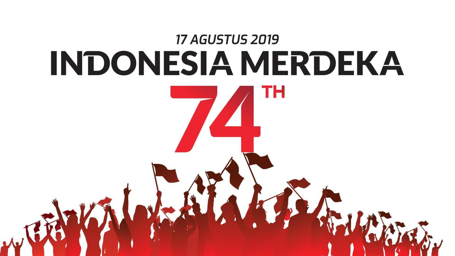 17 de agosto indonesia feliz día de la independencia tarjeta de felicitación, pancarta y logotipo de fondo de textura. - vectores