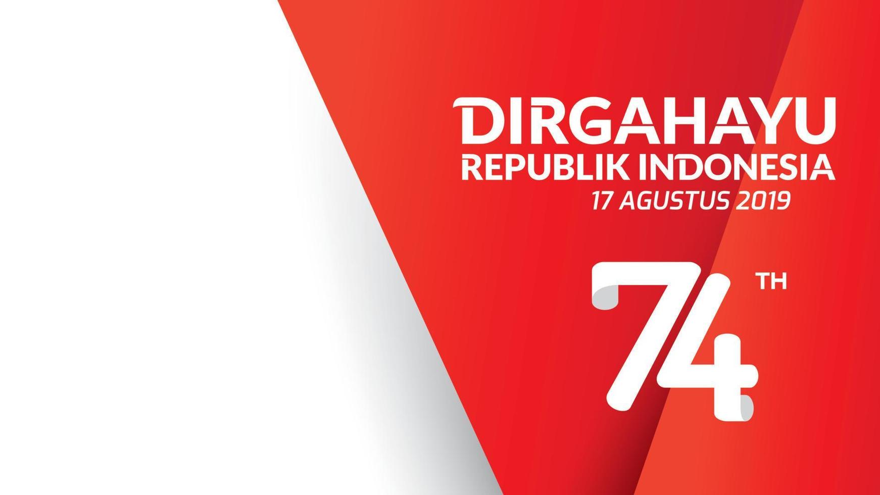 17 August. Indonesia Happy Independence Day greeting card, banner, and texture background logo. - Vector