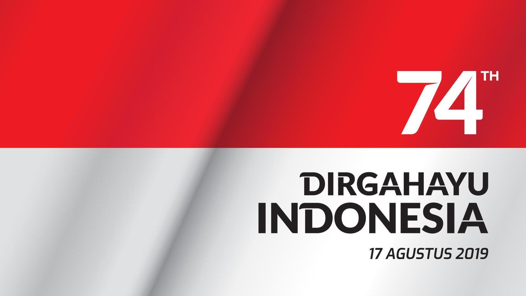 17 August. Indonesia Happy Independence Day greeting card, banner, and texture background logo. - Vector