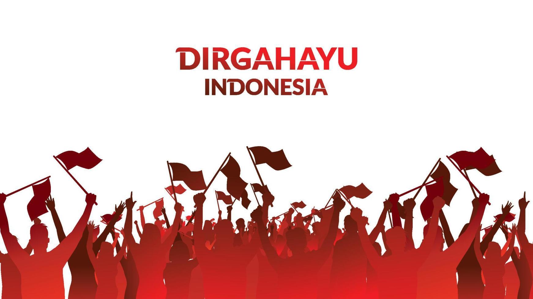 17 August. Indonesia Happy Independence Day greeting card, banner, and texture background logo. - Vector