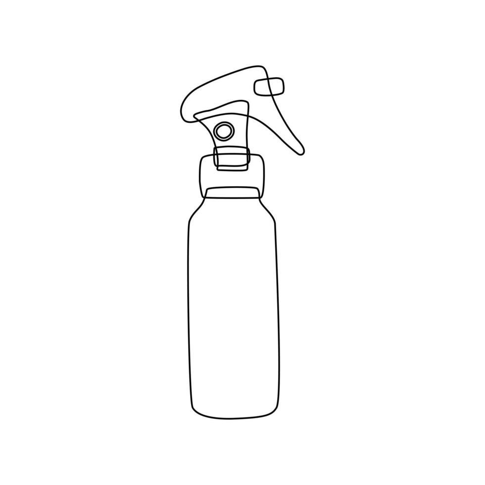 Hairdressing spray gun for hair. Black outline, sketch on a white background. vector