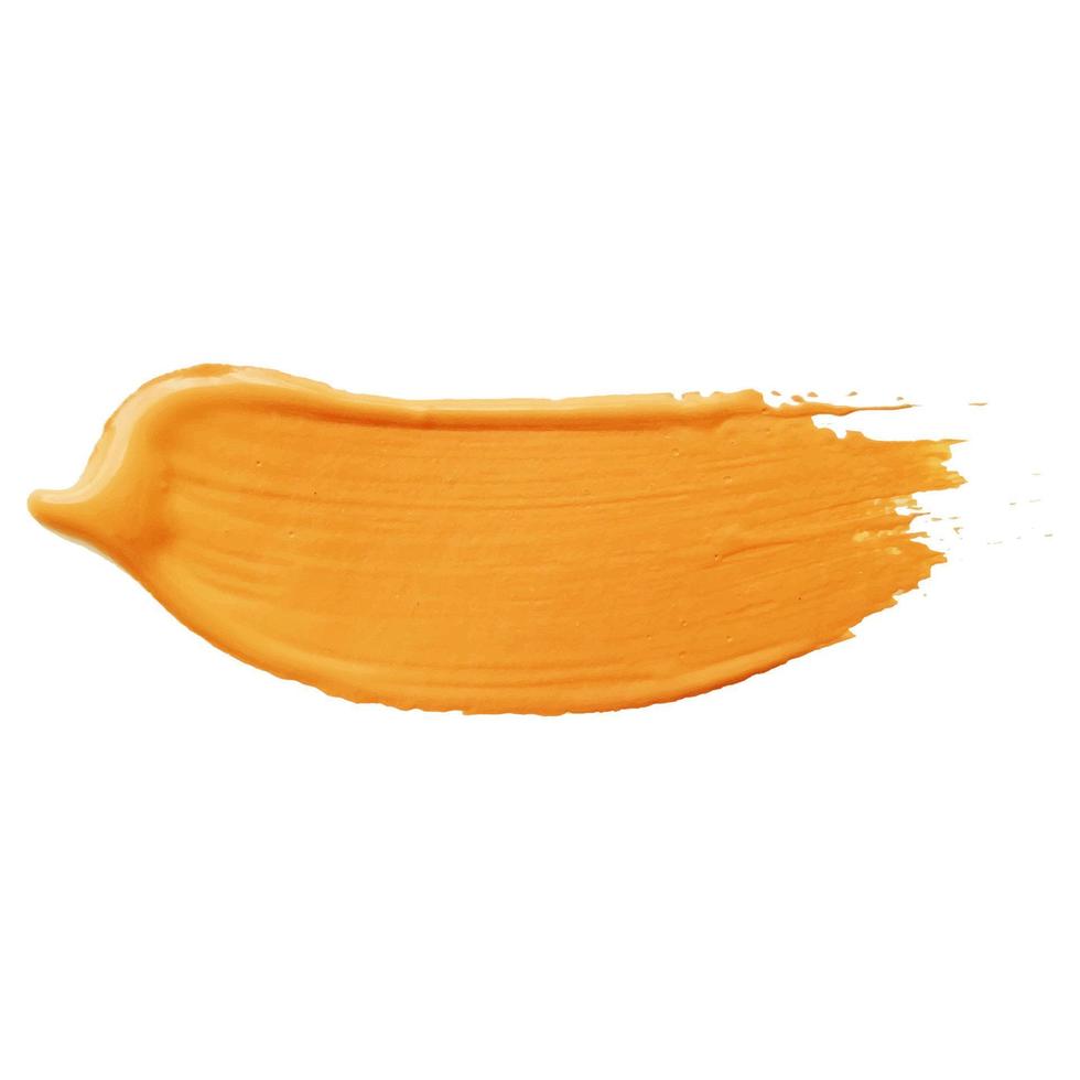 Yellow acrylic paint smear on white background. Oil or acrylic texture vector