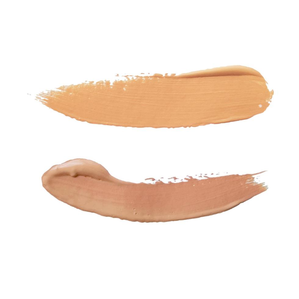Cosmetic swatch. Acrylic paint smear on white background. Oil or acrylic texture vector