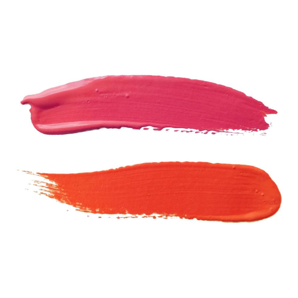 Lip gloss make up swatch. Acrylic paint smear on white background. Oil or acrylic texture vector