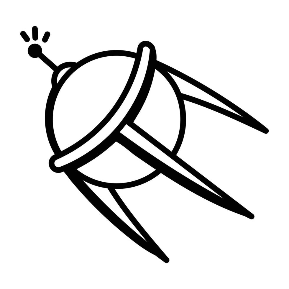 Hand drawn icon of sputnik is up for premium use 7545070 Vector Art at ...