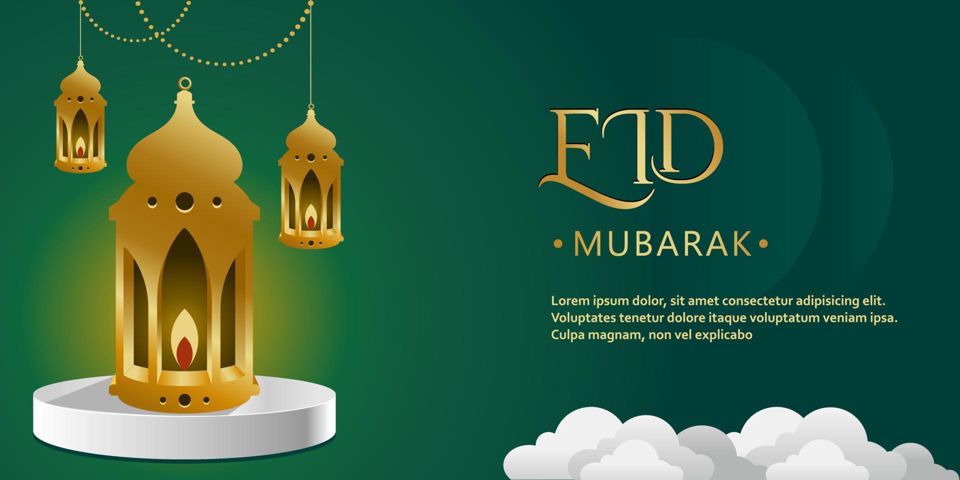 Eid Mubarak Background Design. Vector illustration suitable for greeting cards, posters and banners.