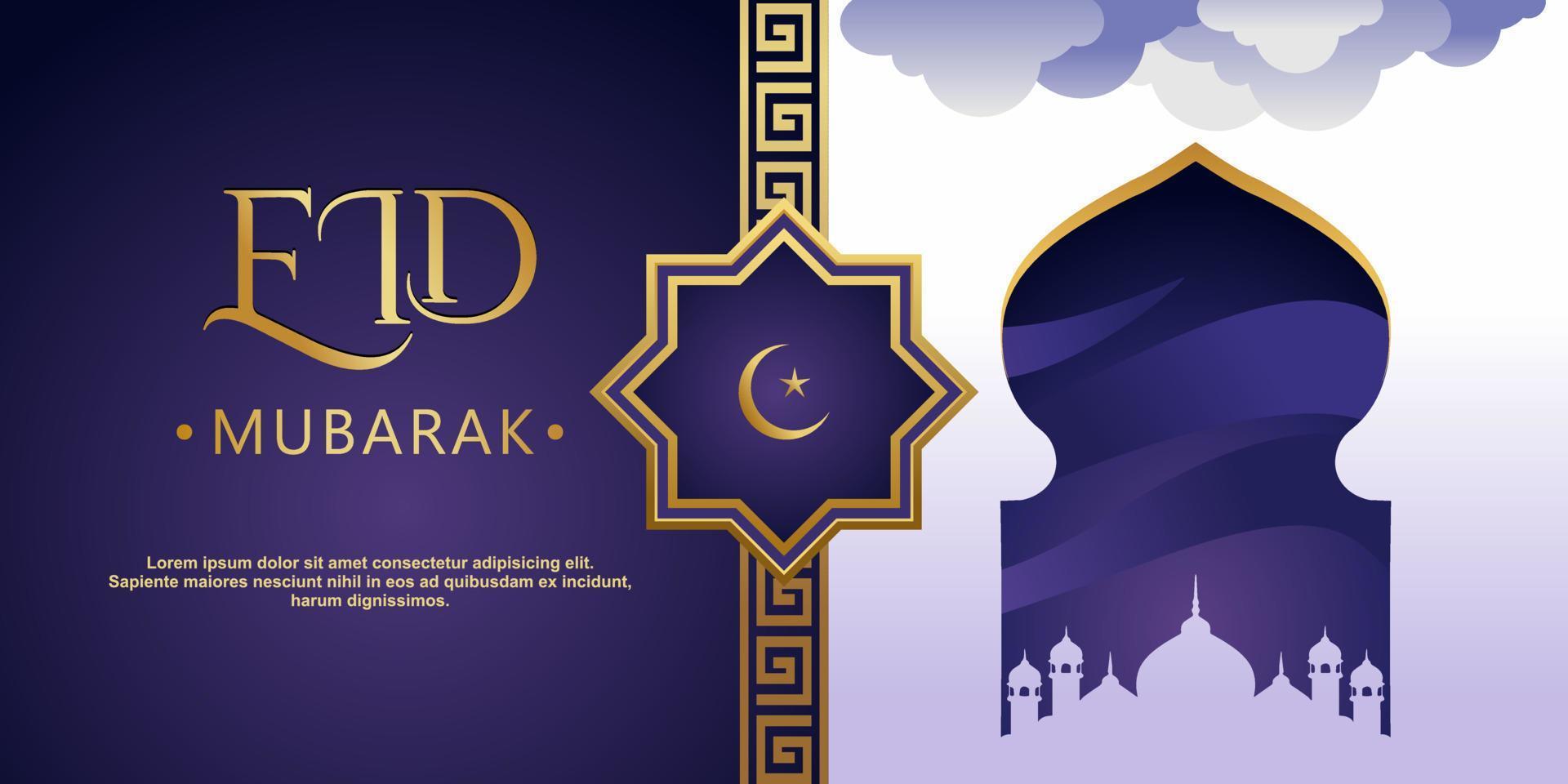 Eid Mubarak Background Design. Vector illustration suitable for greeting cards, posters and banners.
