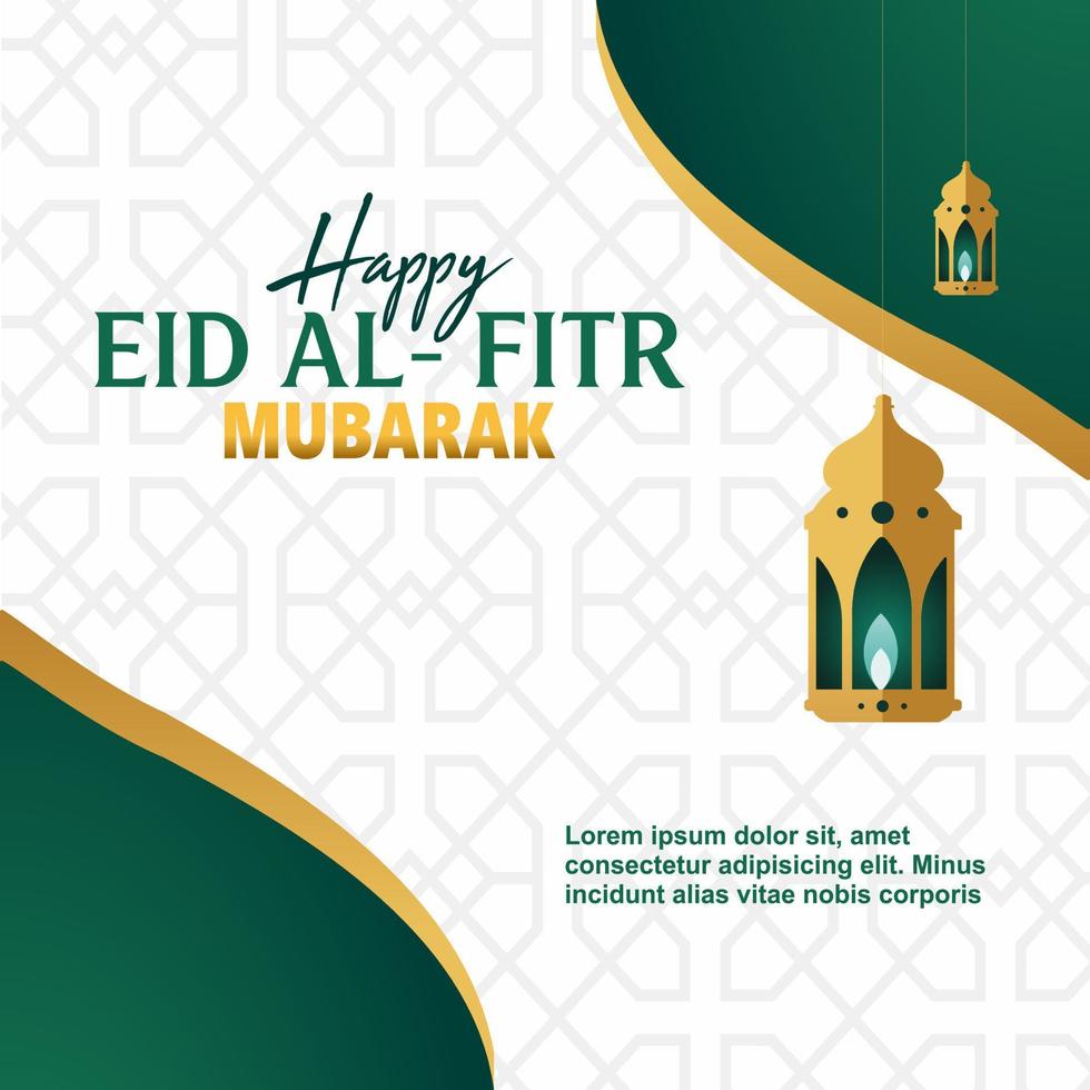 Eid Mubarak Square Banner Template. Vector illustration suitable for  Greeting Cards, Social Media Post, Posters, Event, and etc.