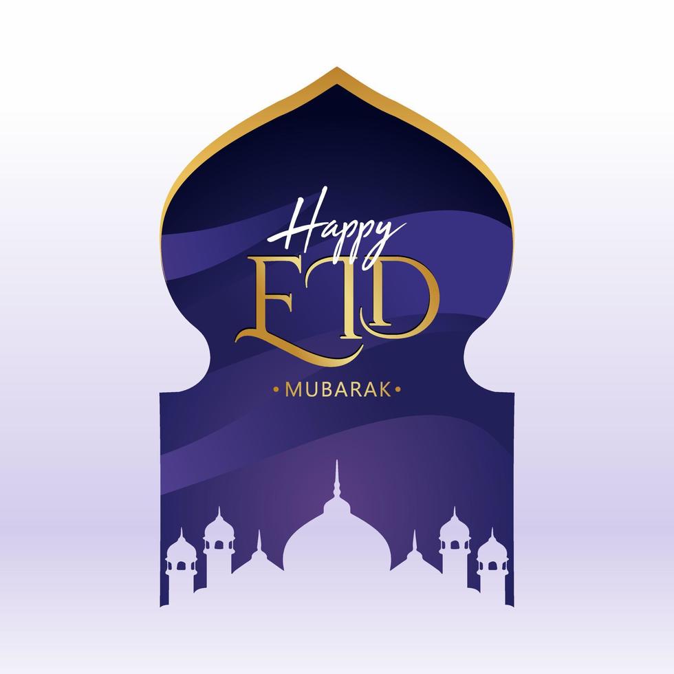 Eid Mubarak Square Banner Template. Vector illustration suitable for  Greeting Cards, Social Media Post, Posters, Event, and etc.