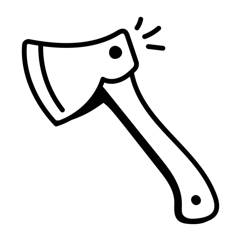 A well-designed doodle icon of axe vector