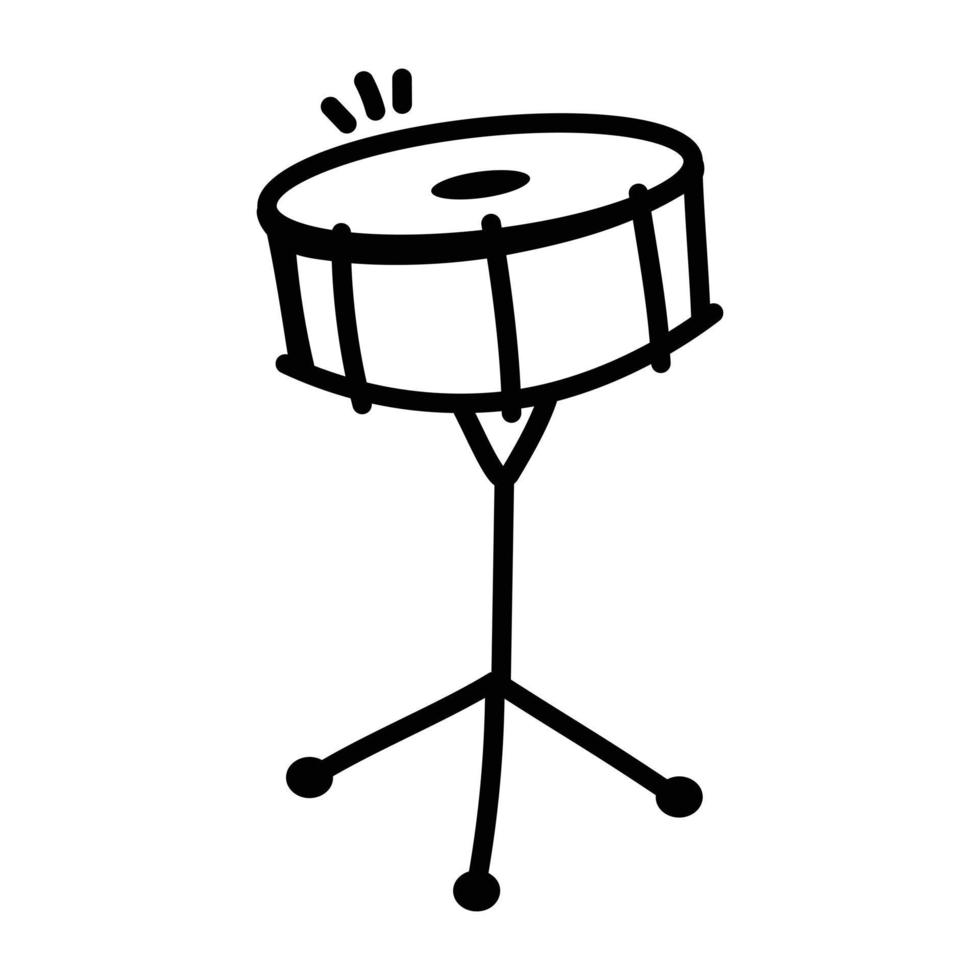 A trendy hand drawn icon of drum vector