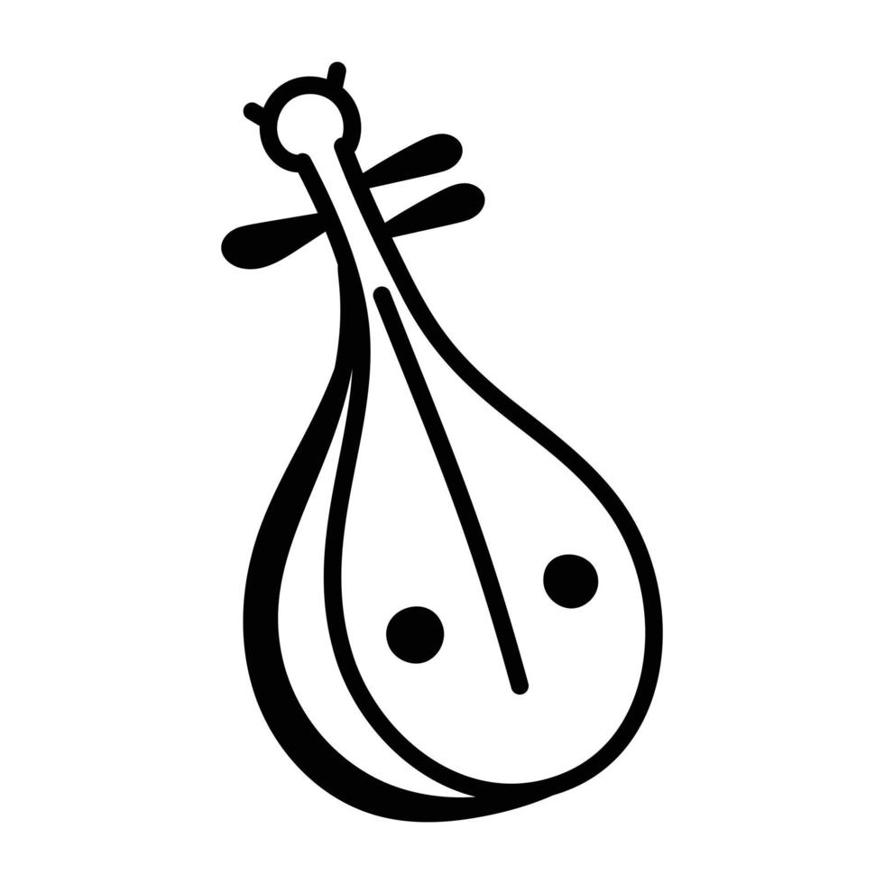 Modern icon of cello in sketchy style vector