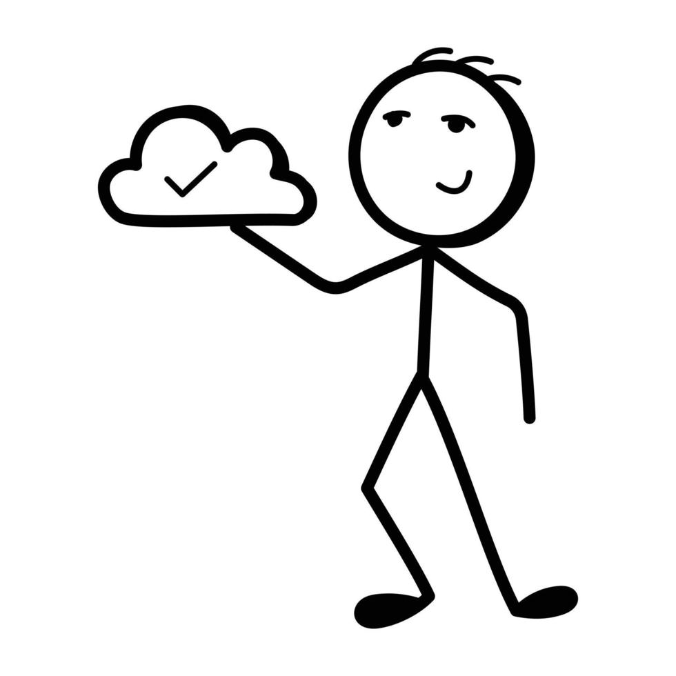 Check cloud hand drawn icon is easy to use and scalable vector