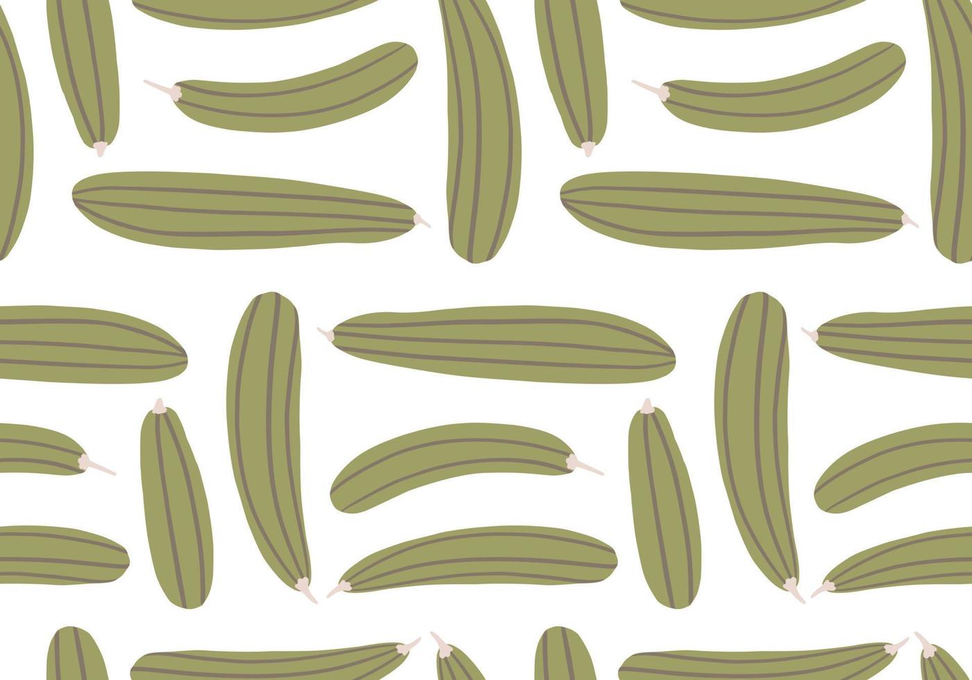 Seamless pattern with zucchini. Green courgette wallpaper. Creative vegetables endless wallpaper. vector