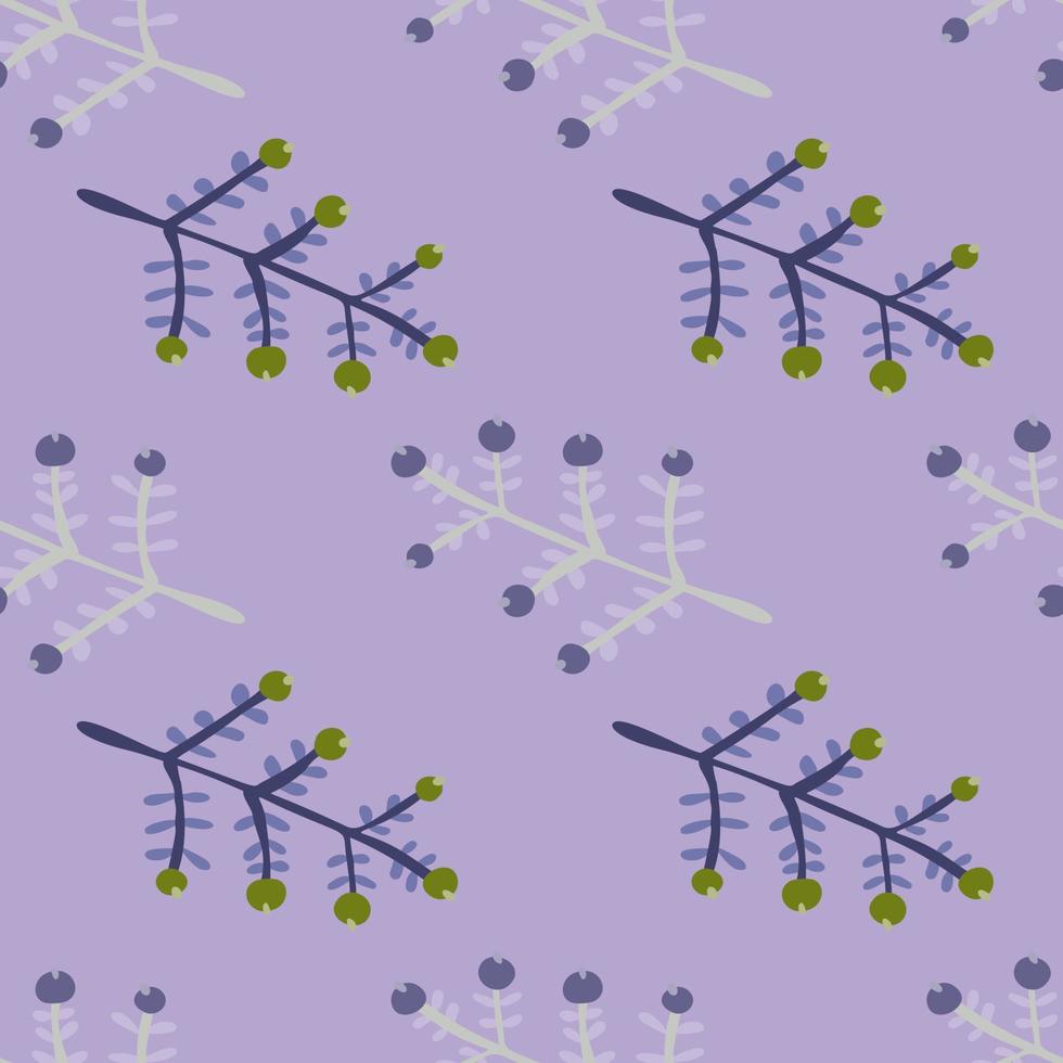 Hand drawn a sprig with berries seamless pattern. Branch with leaves and berry wallpaper. vector