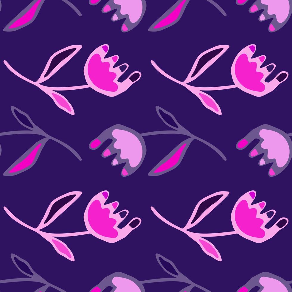 Hand drawn flower seamless pattern. Unusual floral wallpaper. vector