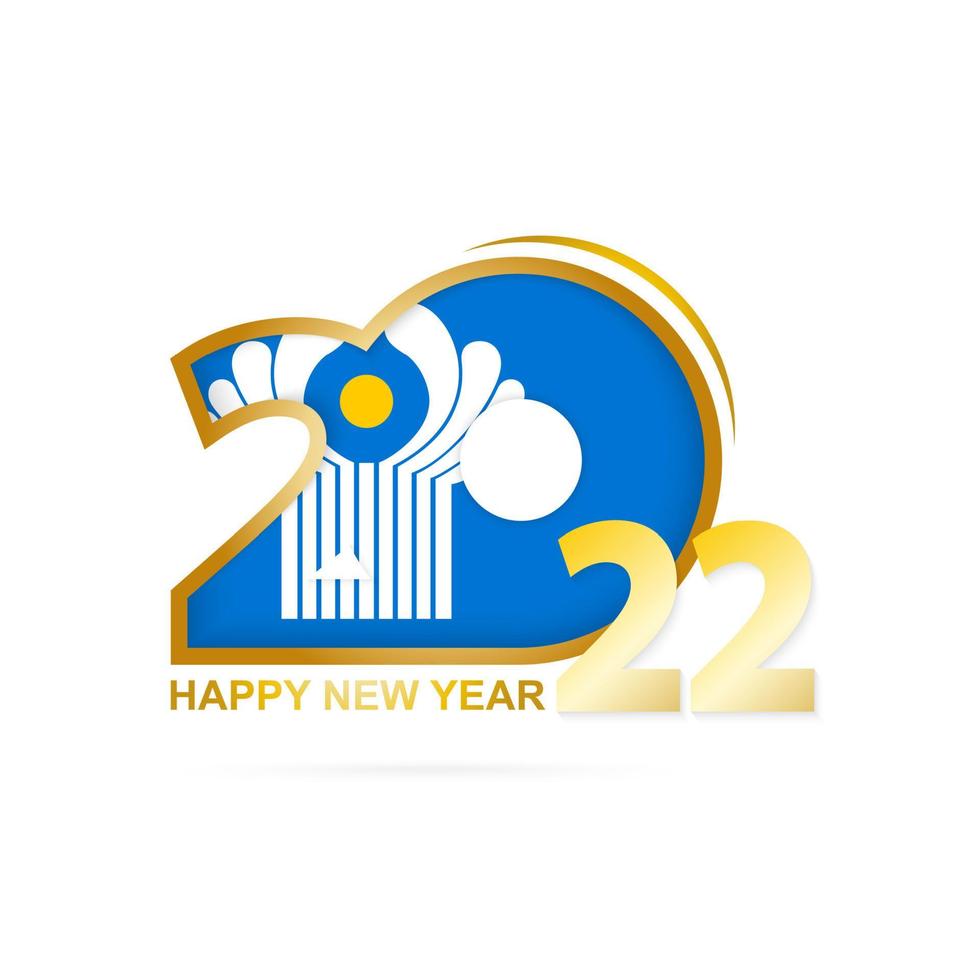 Year 2022 with CIS Flag pattern. Happy New Year Design. vector