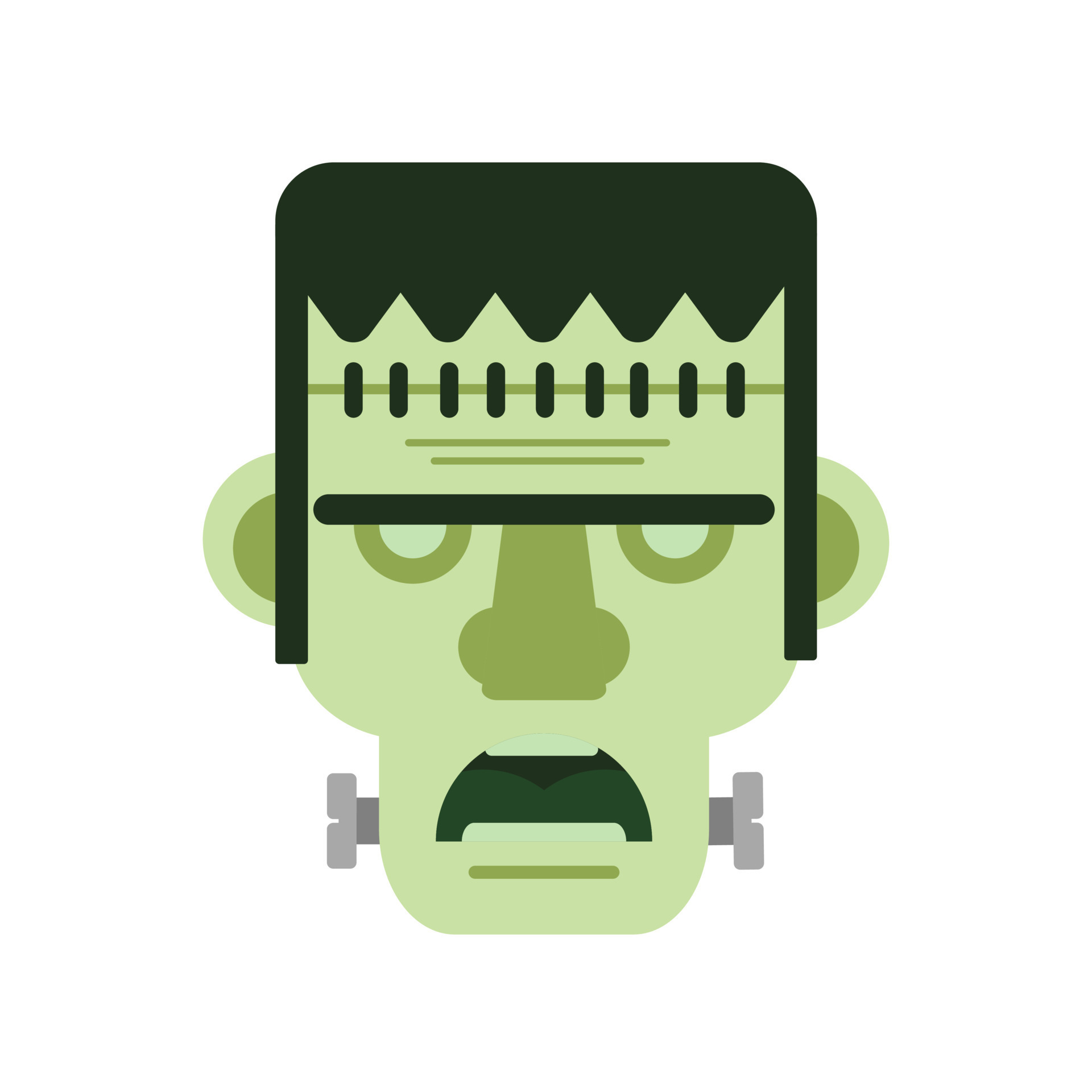 Zombie head icon, Zombie symbol Halloween icon. Colorful flat corpse