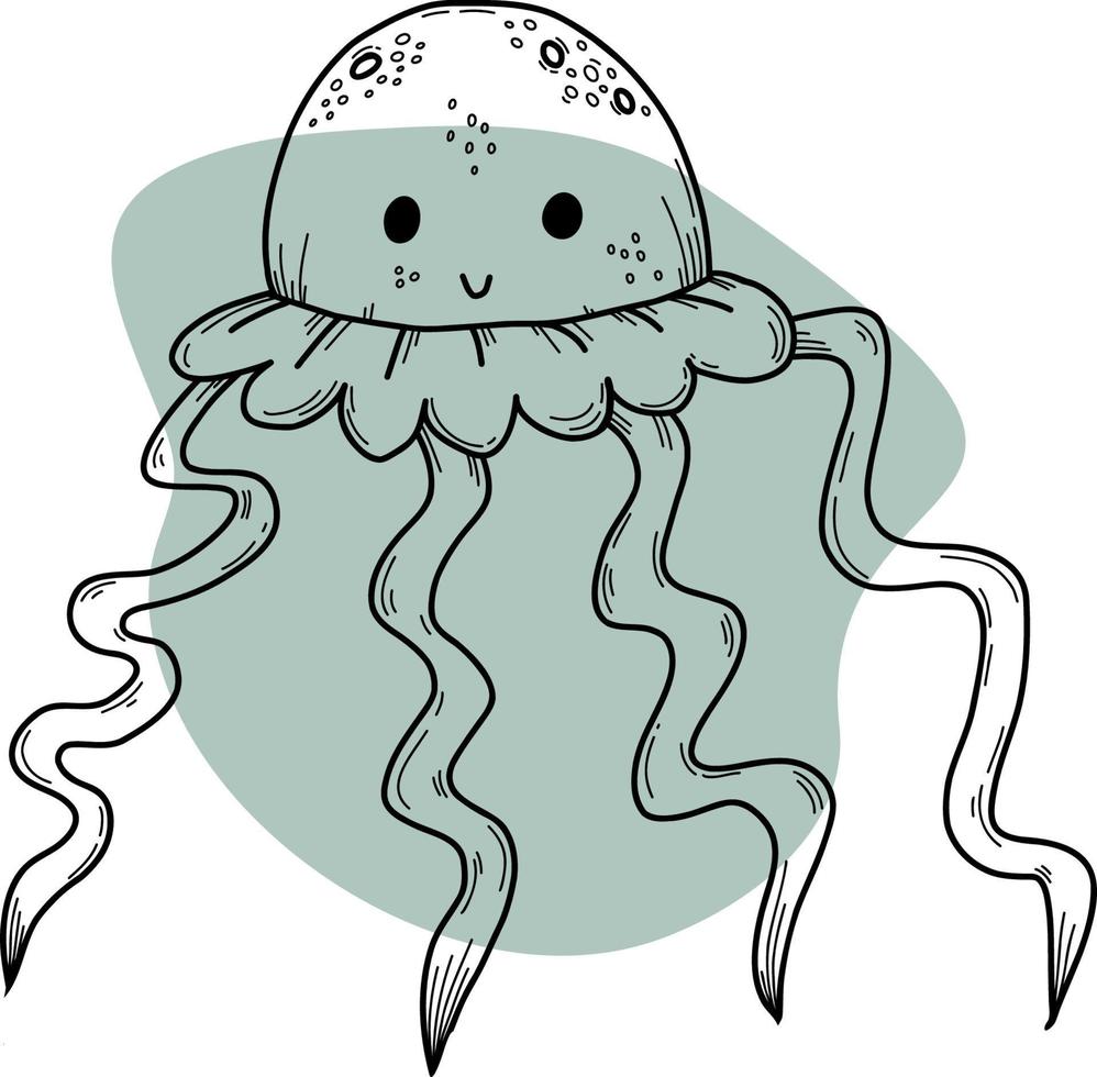 cute Cute jellyfish.  Vector illustration