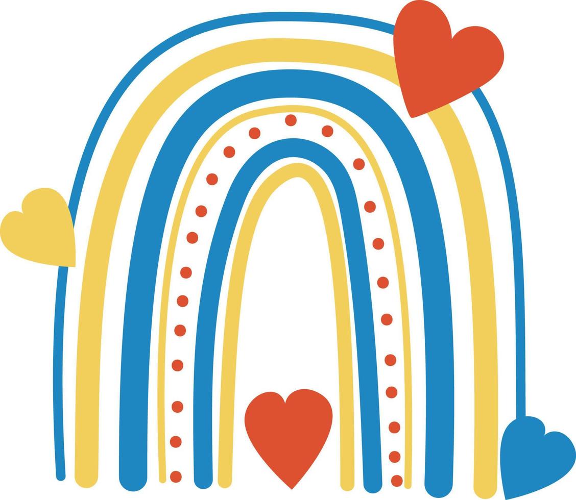 Icon. cute rainbow with heart. Vector illustration in scandinavian style